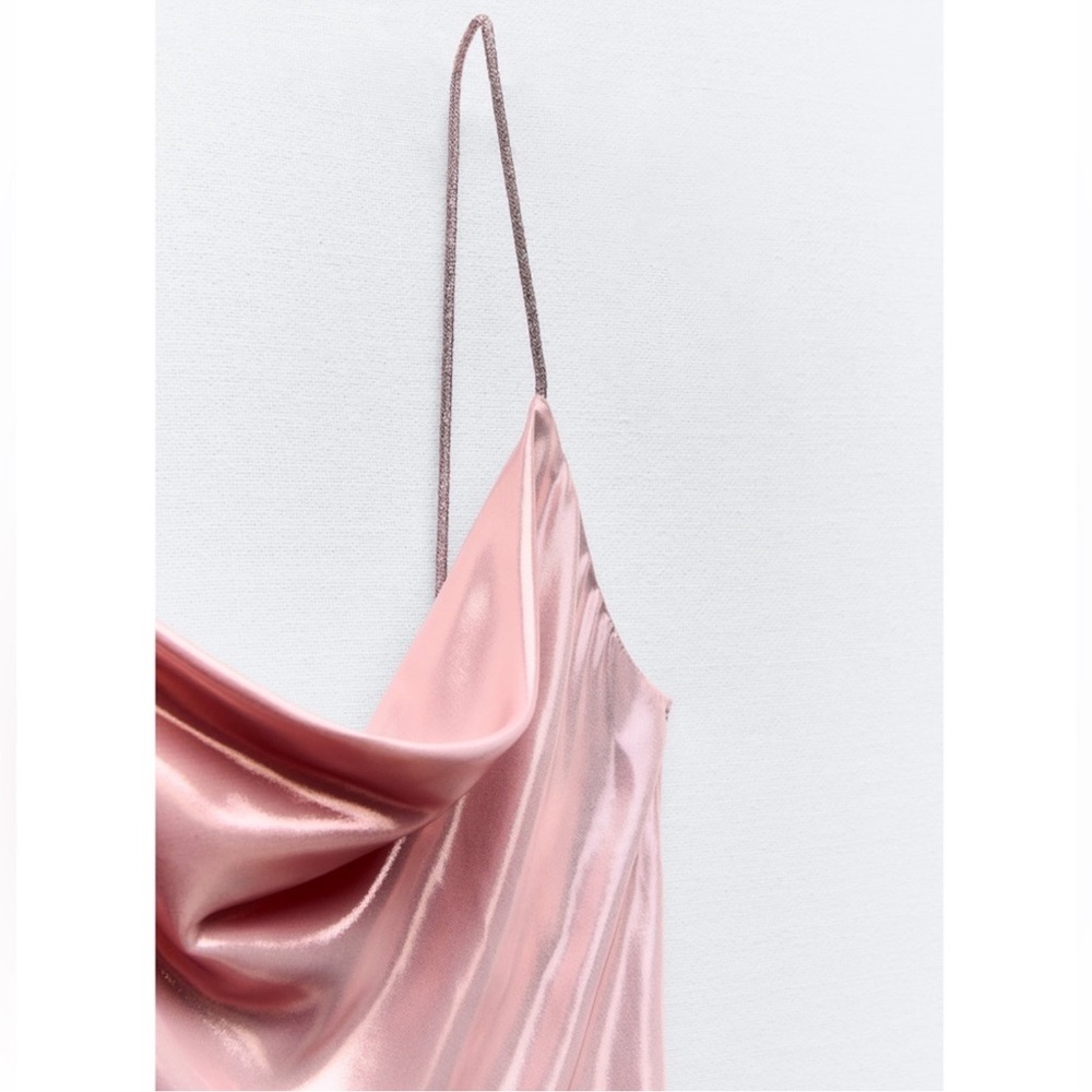 Zara METALLIC RHINESTONE STRAPPY MINI DRESS - Picture 5 of 7